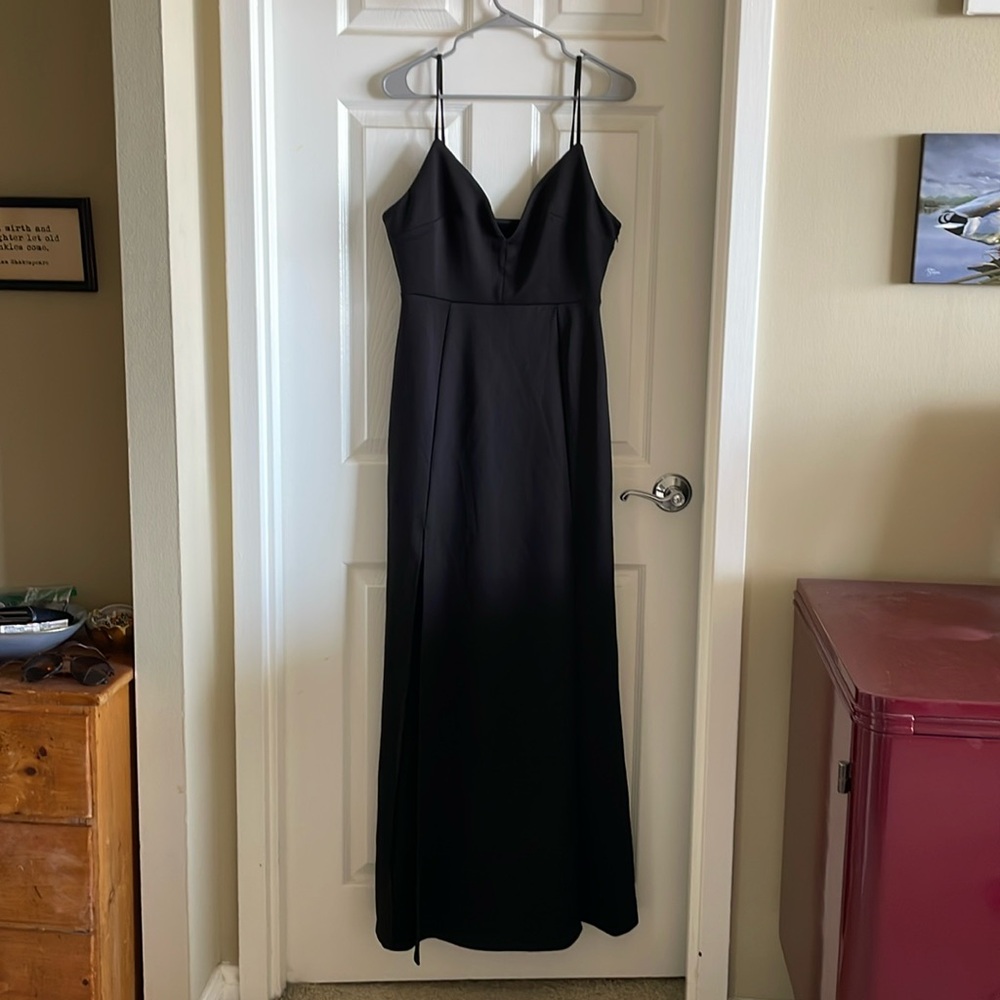 Black long cocktail dress